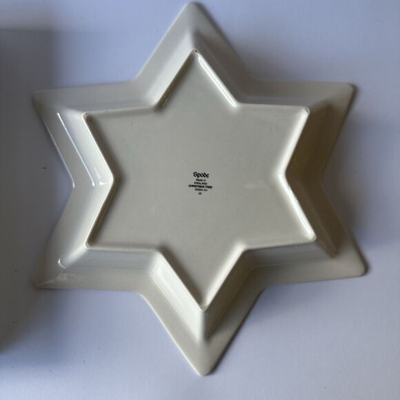SPODE England 12" Christmas Tree Star Shaped Serving Dish Bowl Vintage NIB - Picture 3 of 3